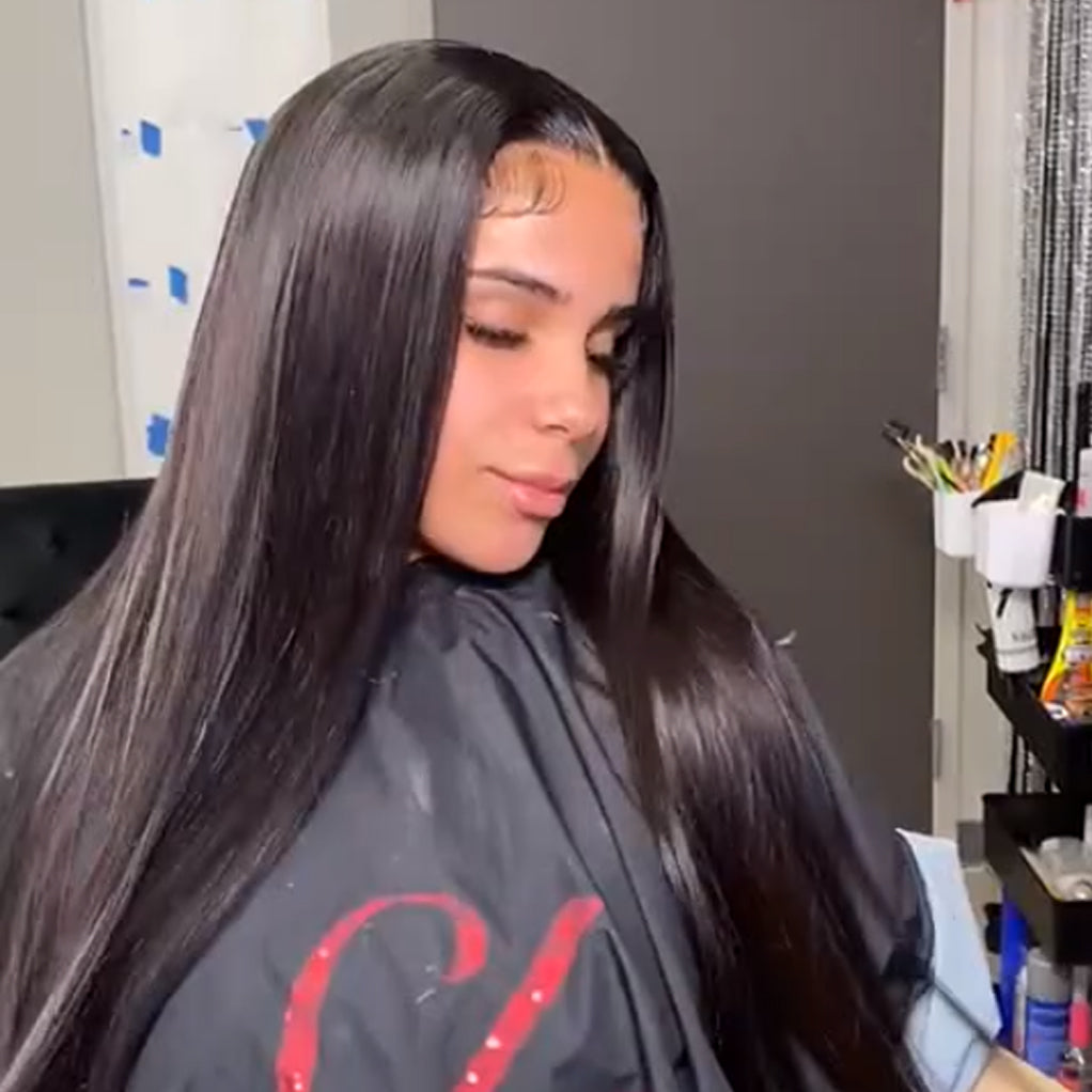 13x4 Transparent lace Straight natural color Wig