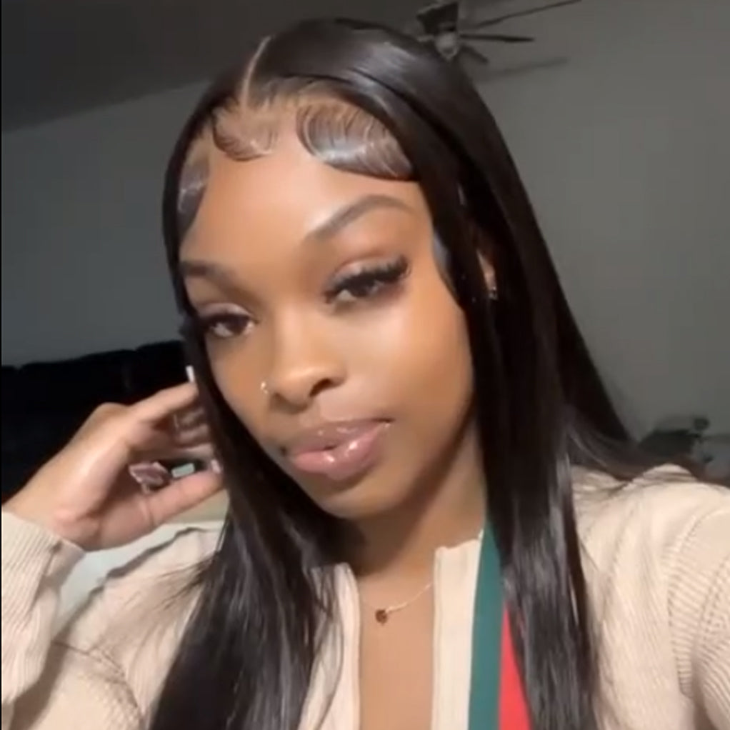 13x4 Transparent lace Straight natural color Wig