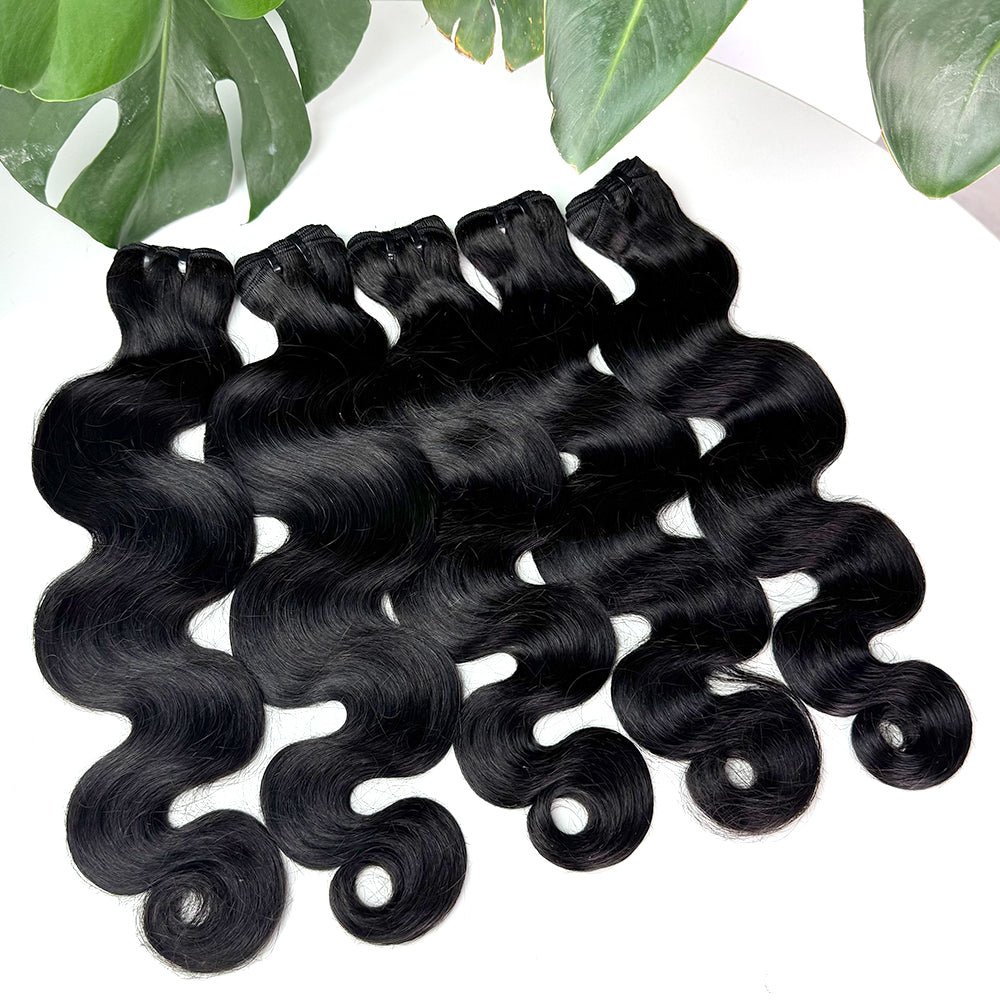 Body Wave Natural Color Bundles Double Weft