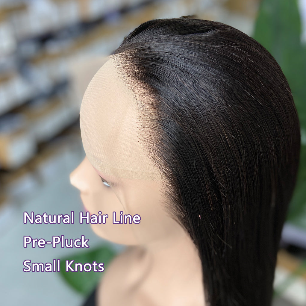 13x4 Transparent lace Straight natural color Wig