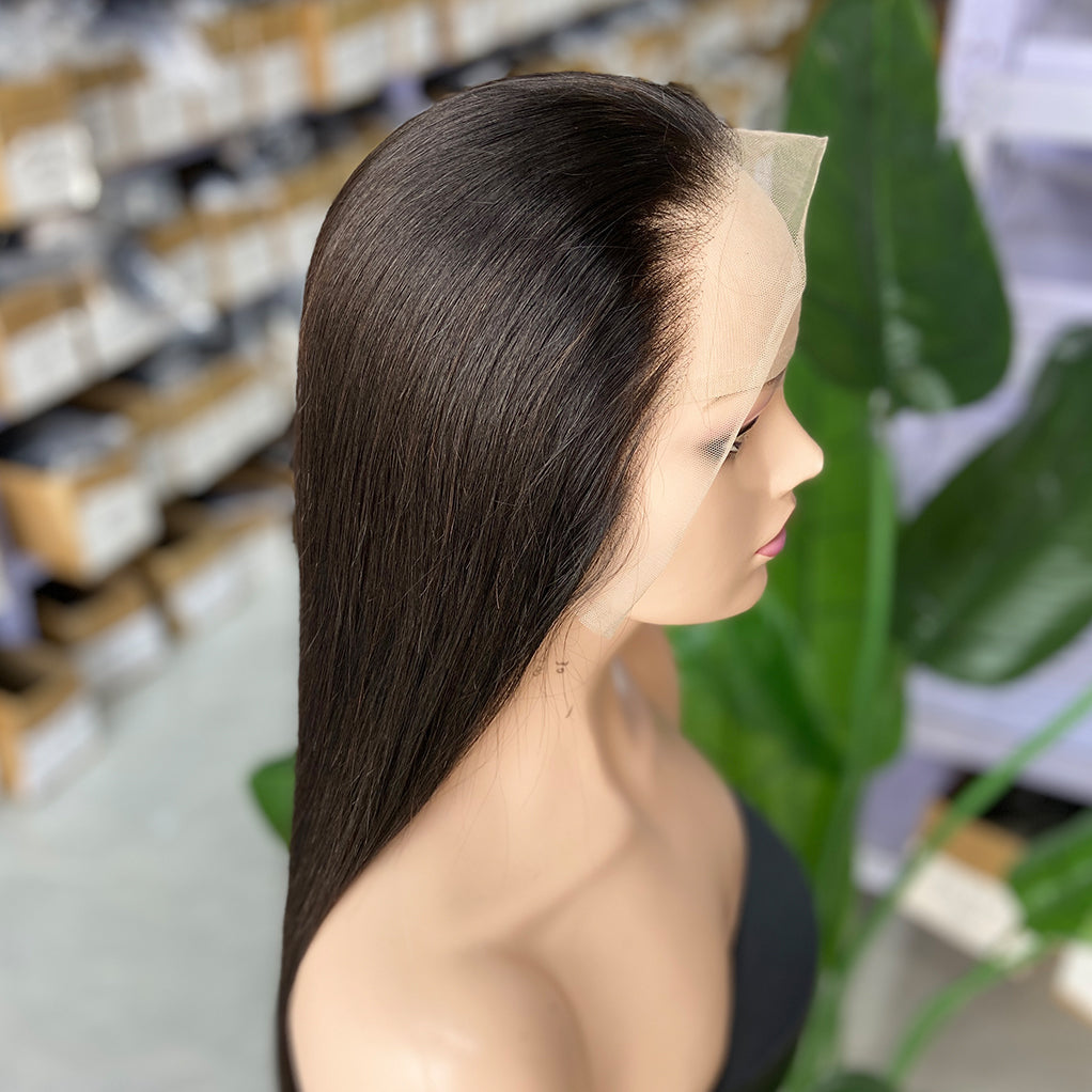 13x4 Transparent lace Straight natural color Wig