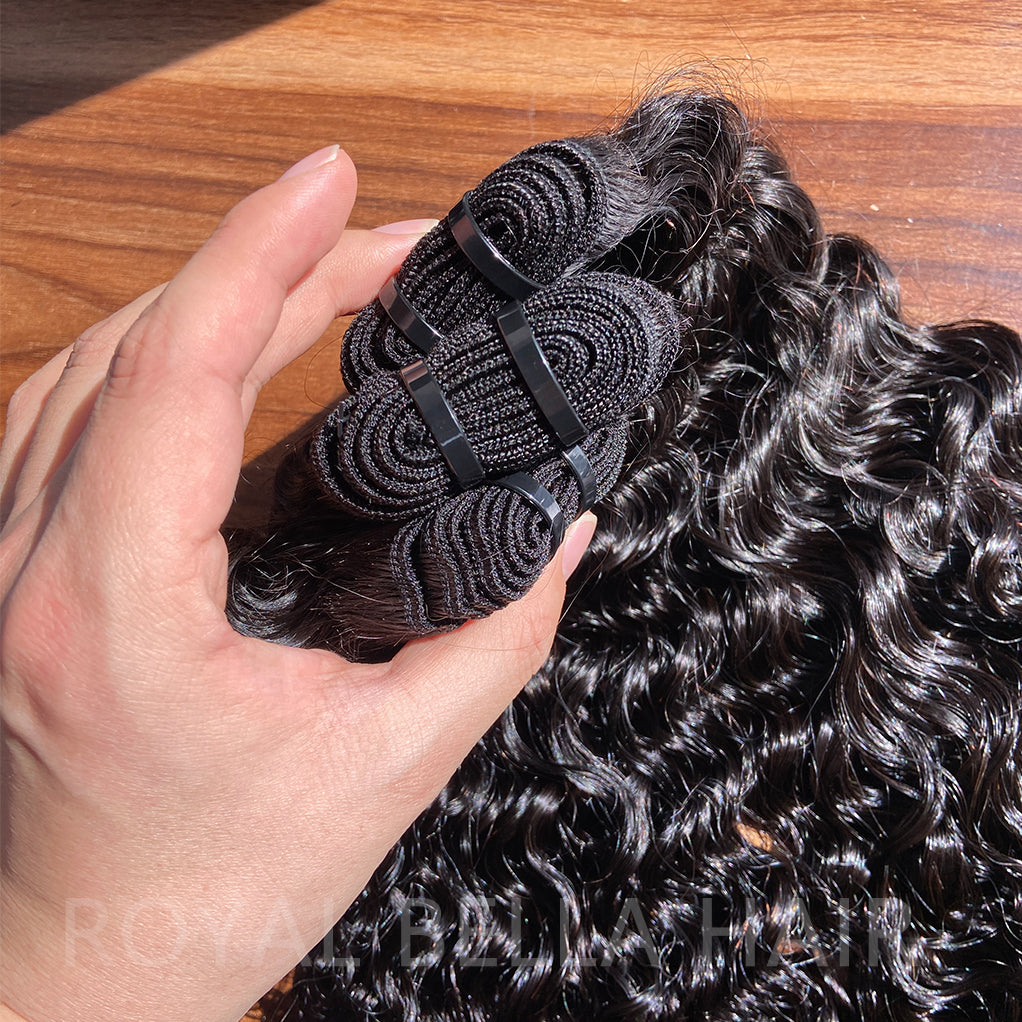 Burmese Curly Natural Color Bundles Double Weft