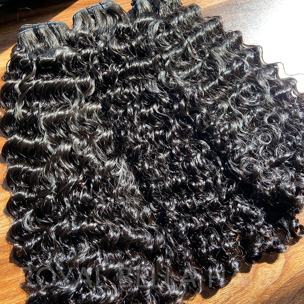 Burmese Curly Natural Color Bundles Double Weft