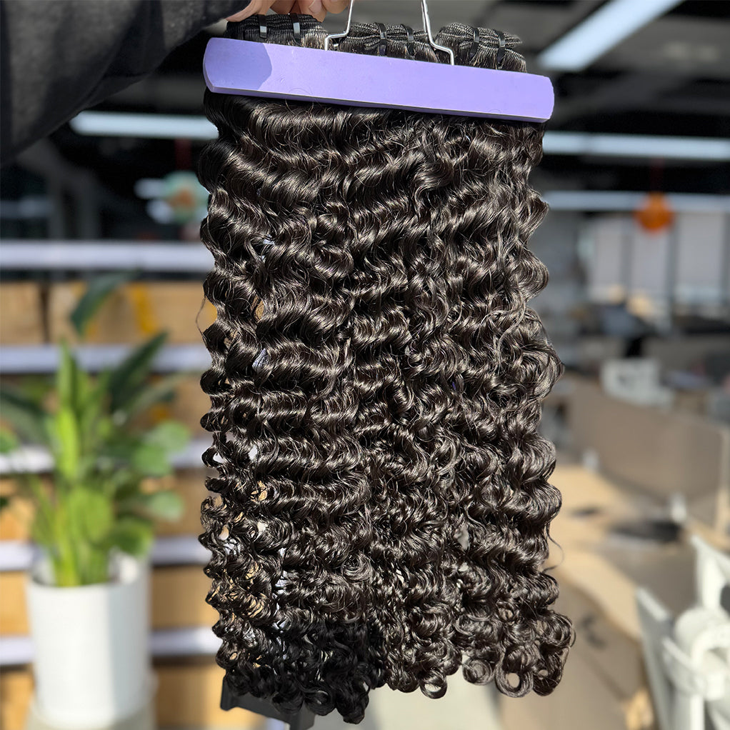 Burmese Curly Natural Color Bundles Double Weft