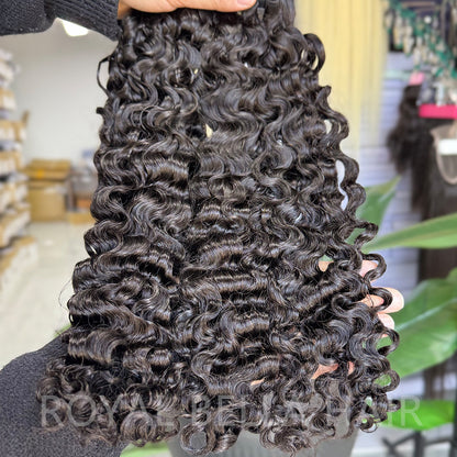 Water Curly/Vietnamese curly Natural Color Bundles Double Weft