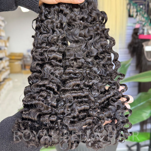 Water Curly/Vietnamese curly Natural Color Bundles Double Weft