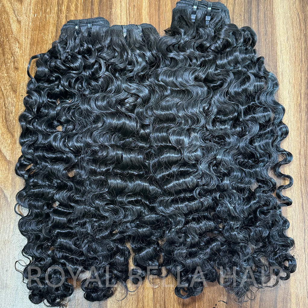 Water Curly/Vietnamese curly Natural Color Bundles Double Weft