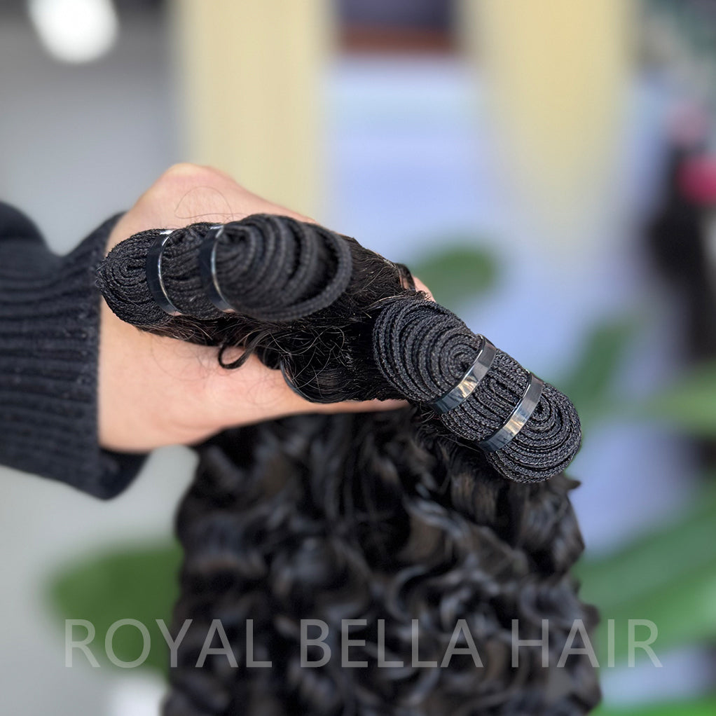 Water Curly/Vietnamese curly Natural Color Bundles Double Weft