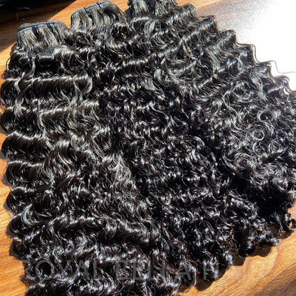 Burmese Curly Natural Color Bundles Double Weft