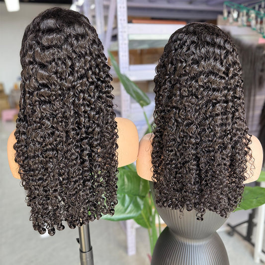 13x4 Transparent lace Burmese curly natural color Wig