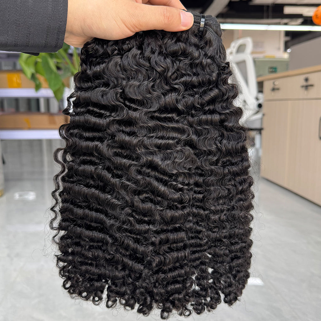 Tight Burmese Curly Natural Color Bundles Double Weft
