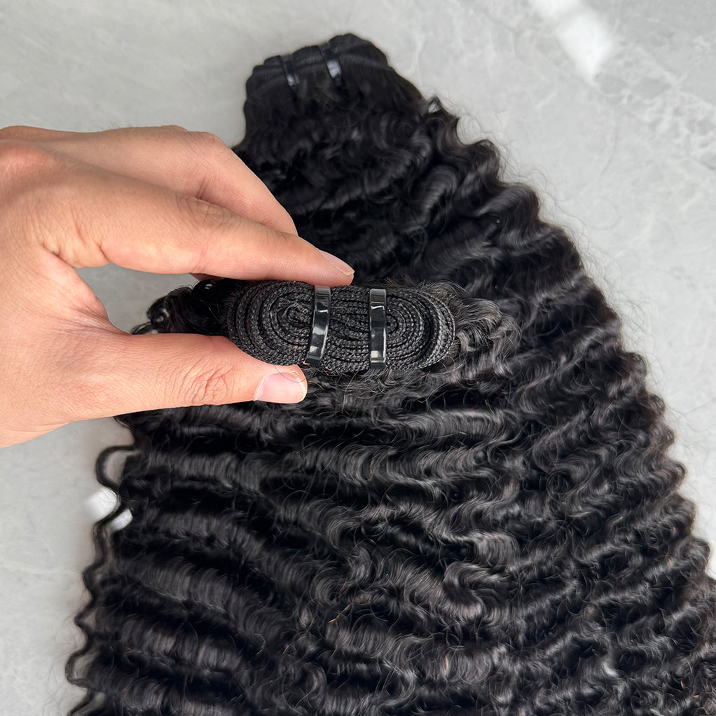 Tight Burmese Curly Natural Color Bundles Double Weft